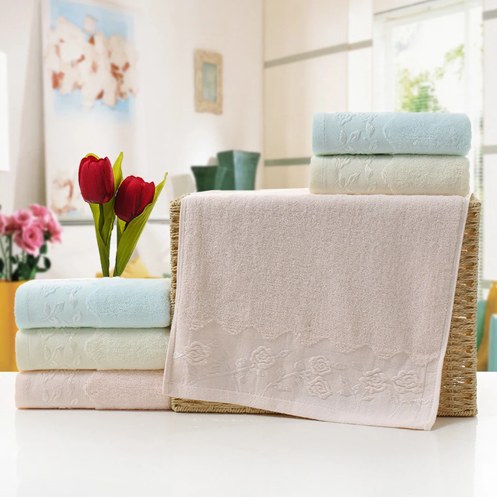 Новинка Лидер продаж однотонное Мягкое хлопковое полотенце с вышитым цветком