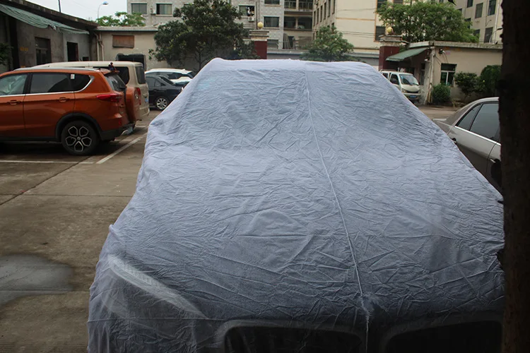 Универсальные полностью автомобильные чехлы складной свет водонепроницаемый пылезащитный солнцезащитный навес от солнца одноразовые пластиковые автомобильные уличные защитные крышки