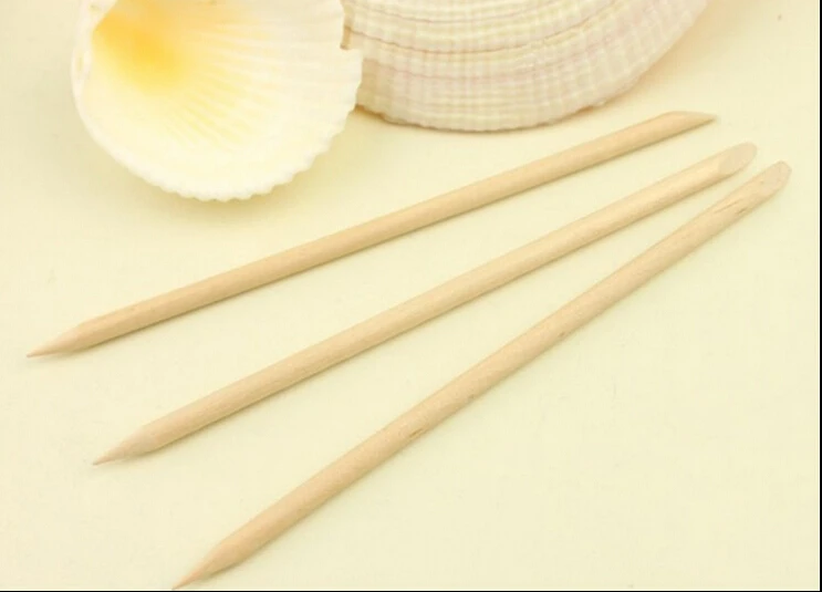 

50pcsX104mm Nail Art Design Orange Wood Stick Cuticle Pusher Remover Manicure Care + high quality Free Shipping