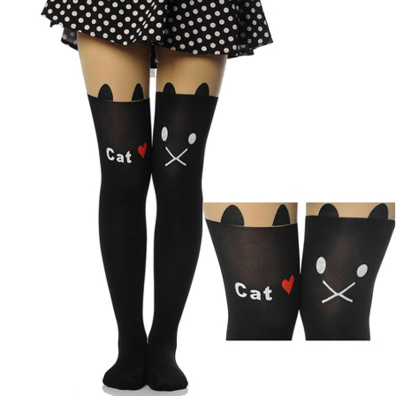 Женские чулки 2017 очаровательные черные сексуальные колготки с рисунком женские