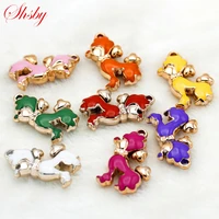 shsby 5pcs colour mixture diy oil drip dog pendant jewelry gold charms handmade necklace girls kids accessory for key chain