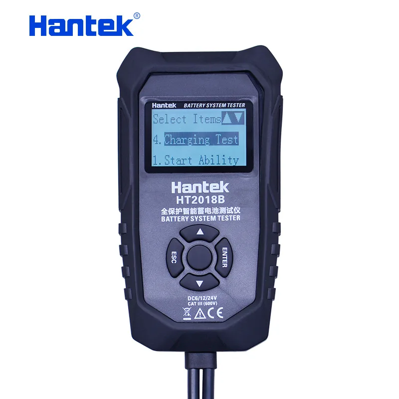Тестер заряда автомобильных аккумуляторов Hantek HT2018B 6 в 12 В 24 анализатор с