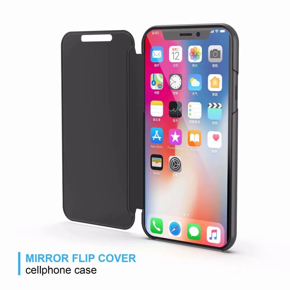 Роскошный зеркальный чехол для телефона iphone X XR XS MAX 8 7 6 6S Plus прозрачные смарт