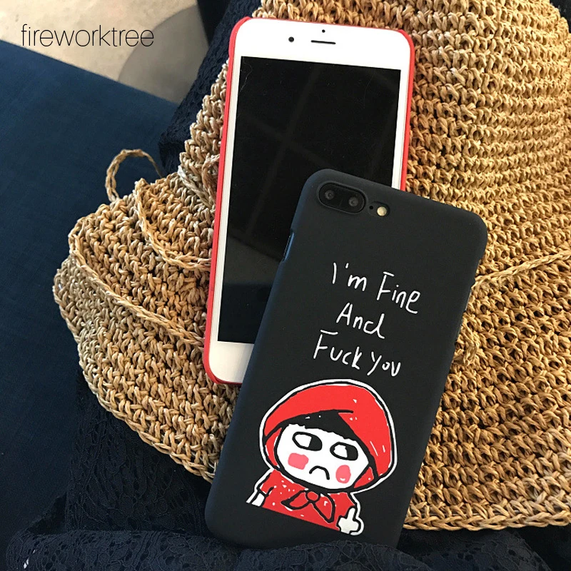 Fireworktree для iPhone х чехол 6 S 7 8 Plus X XS Max XR мультфильм девушка крышки Футляр ПК Capa |