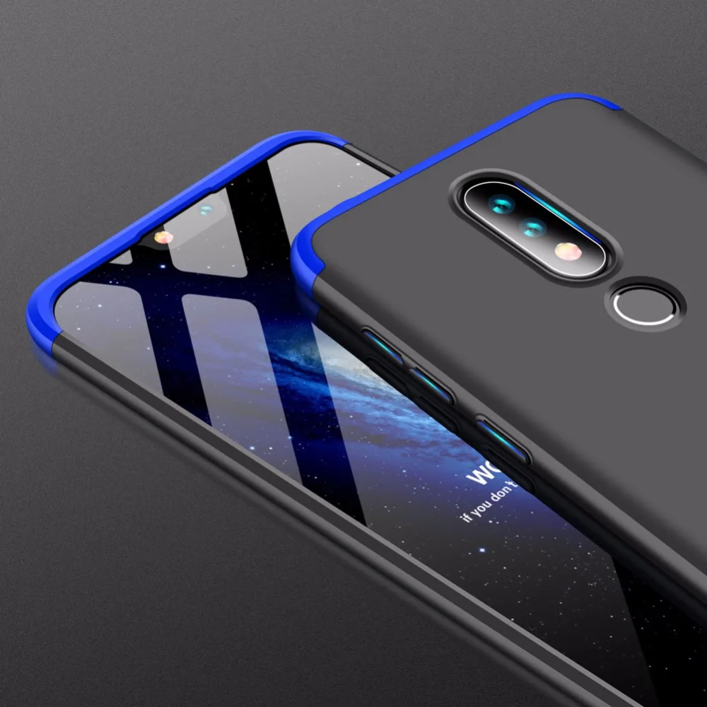 100 шт./лот 360 полноразмерный защитный чехол накладка пластиковый для Nokia 7 plus 6 X6/6 1 8