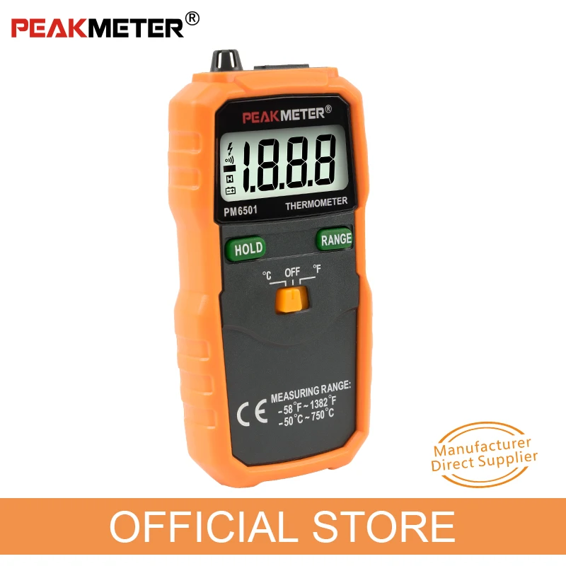 PEAKMETER PM6501 ЖК дисплей беспроводной K Тип Цифровой термометр измеритель