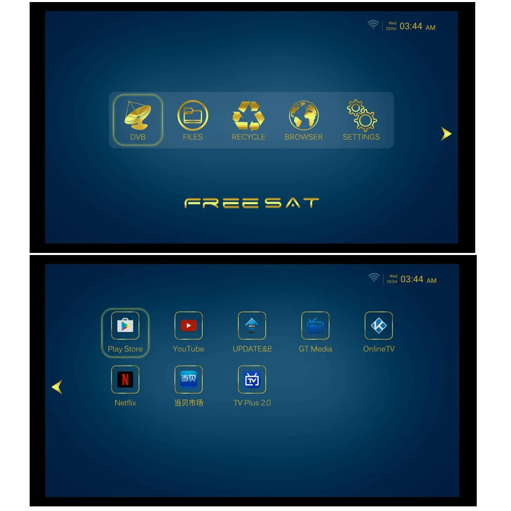 ОТА freesat GTC S905D Android 6.0 ТВ коробка DVB-S2/T2/кабель/ISDB-T спутниковый ресивер 4 К H.265 2 ГБ 16 |