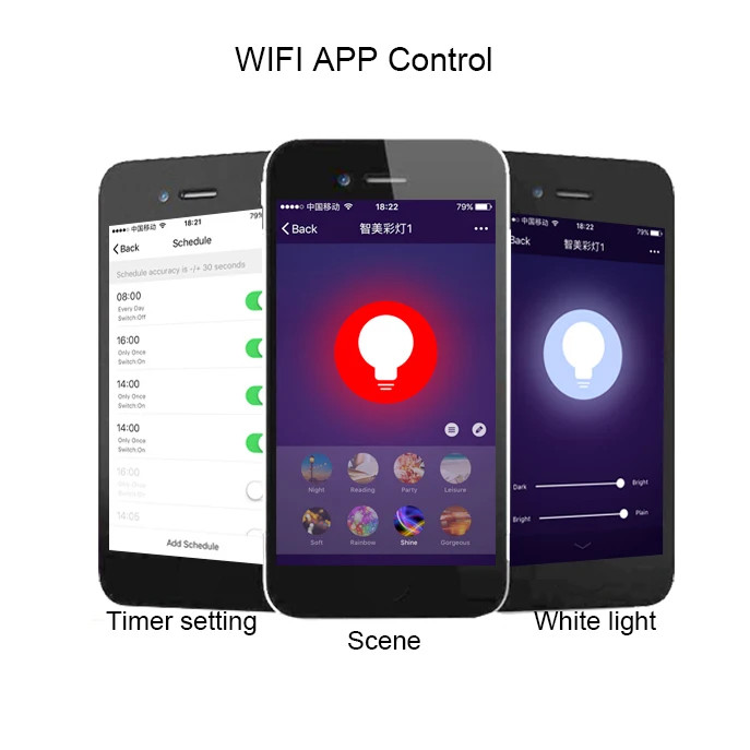 Умная WiFi RGBW Светодиодная лампа работает с Alexa Echo Google Home Assistance IFTTT Поддержка