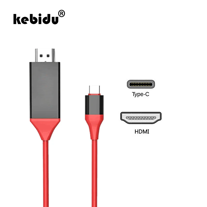 Kebidu 2 м 4K Type C к HDMI совместимый кабель USB 3 1 30 Гц HD Расширенный преобразователь HDTV