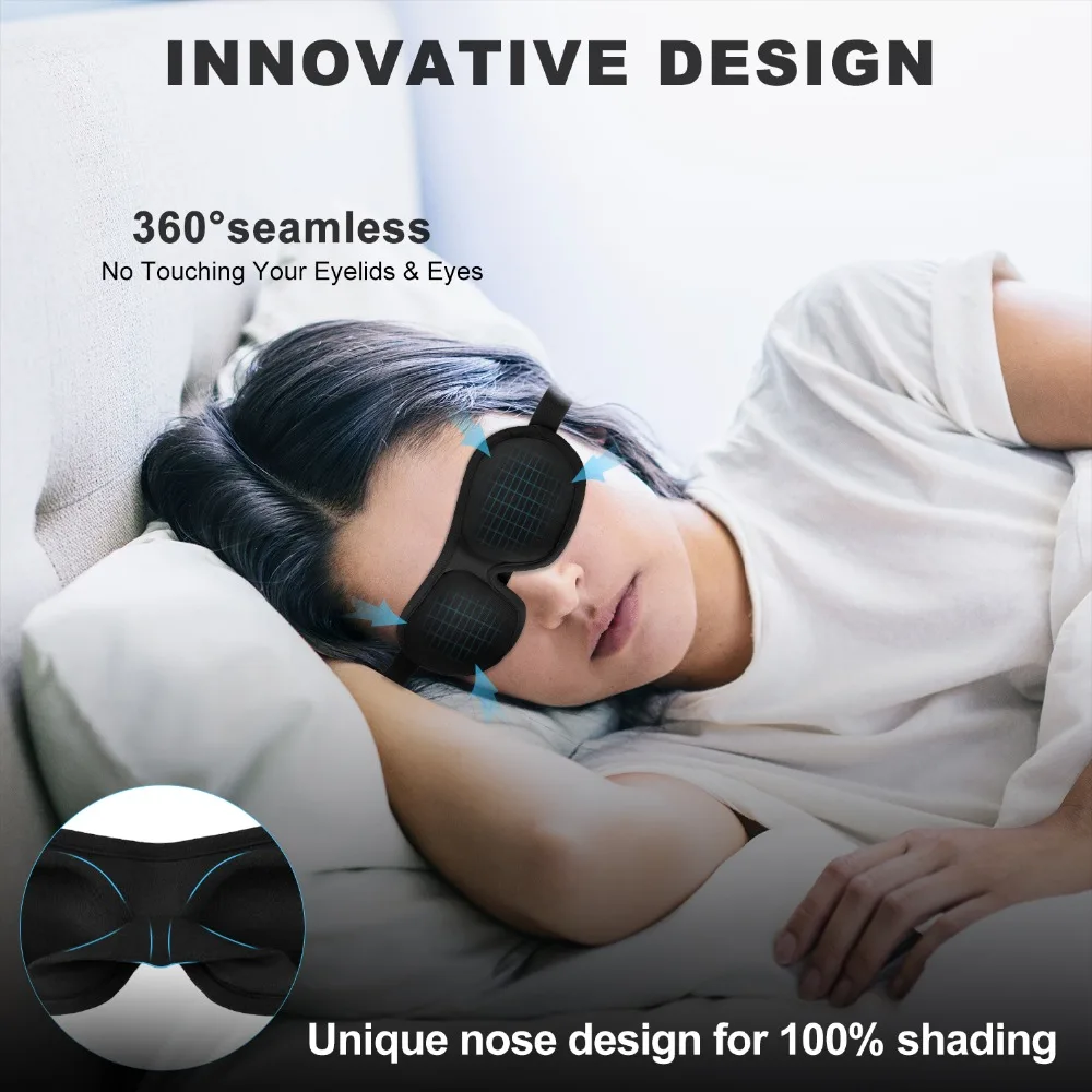 3D Sleeping eye mask Travel Rest Aid Eye Mask Cover Relieve Fatigue Light Blocking Sleep | Дом и сад