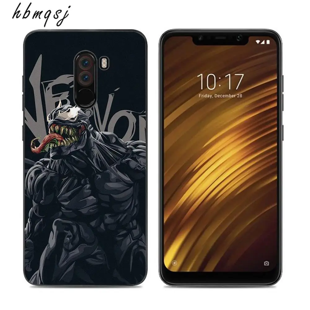 For xiaomi f1 pocophone case silicone soft black cool tiger venom original coque for mobile phone back cover |
