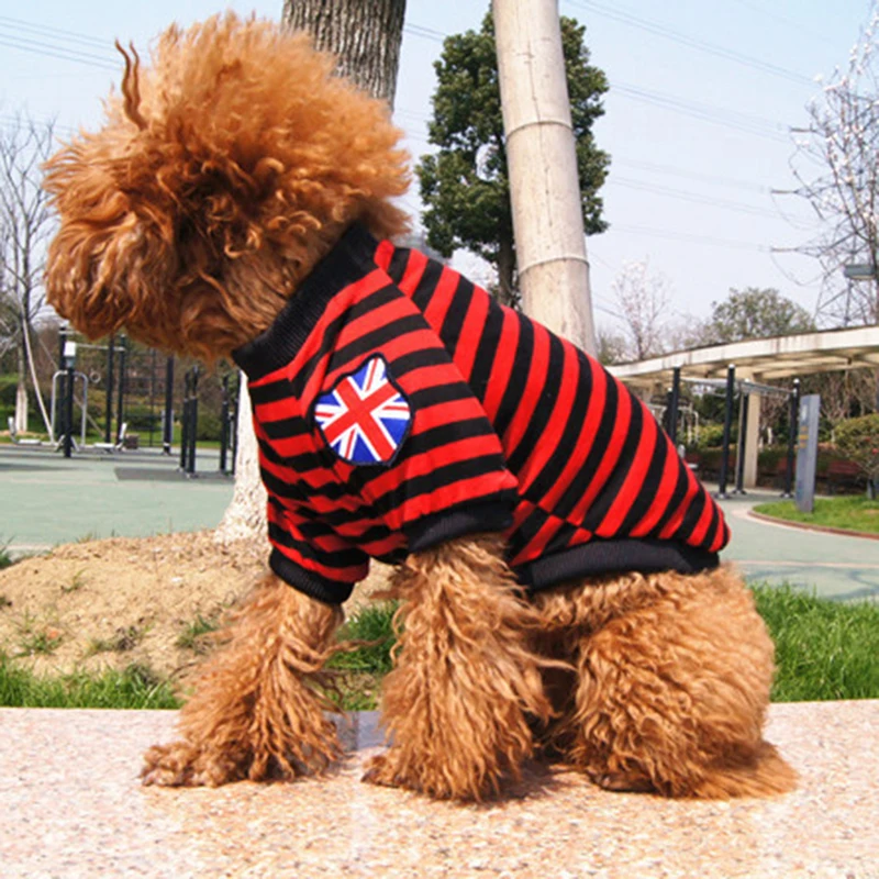 Полосатая летняя одежда для собак жилет щенков и кошек маленьких чихуахуа