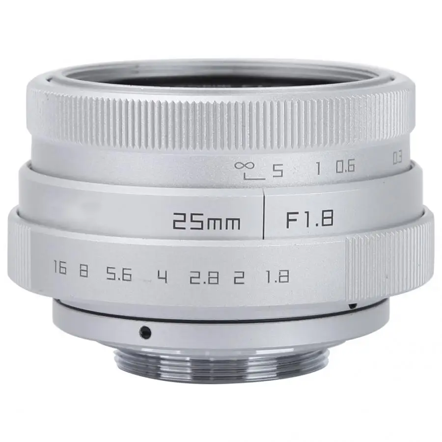 Lente para celular 25 мм F1.8 Мини CCTV C Mount широкоугольный объектив для sony Nikon Canon DSLR lentille для освещения под светильник