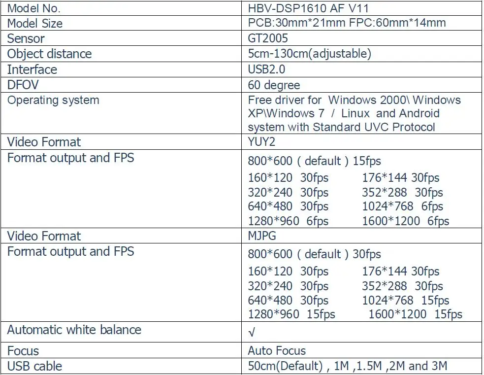 2MP USB модуль камеры дизайн GT2005 датчик со вспышкой