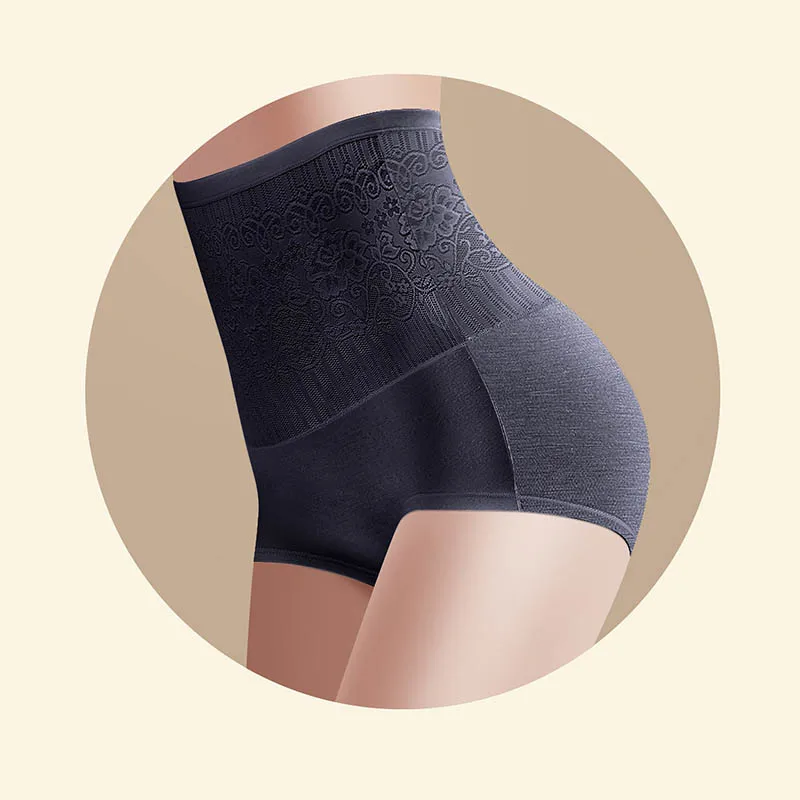 Модное женское нижнее белье однотонные Трусики с высокой талией для коррекции