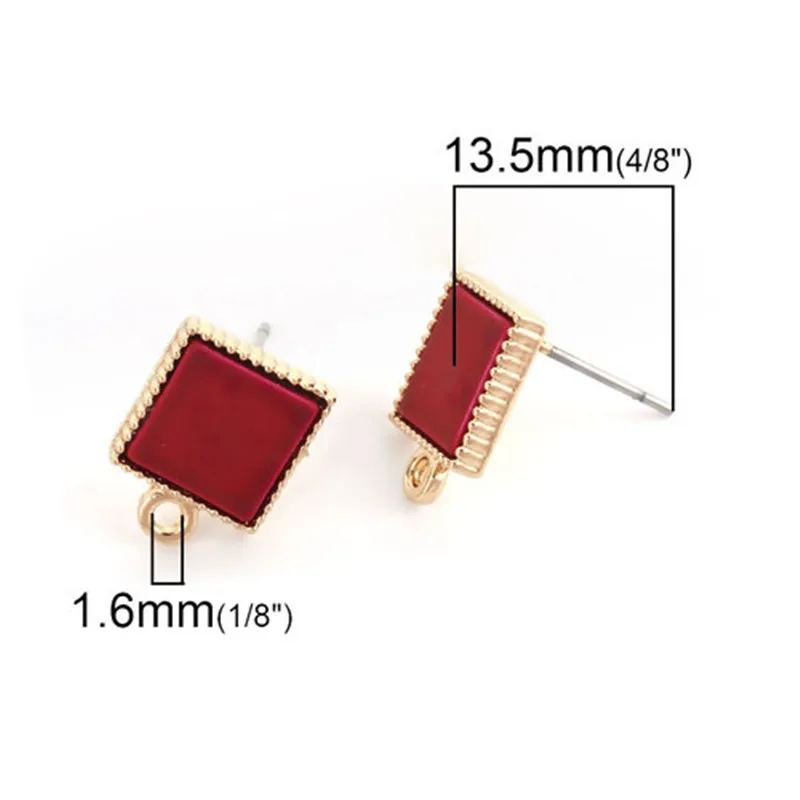Серьги-гвоздики DoreenBeads из сплава цинка и смолы фурнитура для сережек-гвоздиков