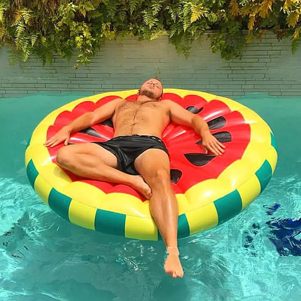 Inflatable Large Round Watermelon Floating Row Fruit bed Water Toy for Adult Holiday | Спорт и развлечения