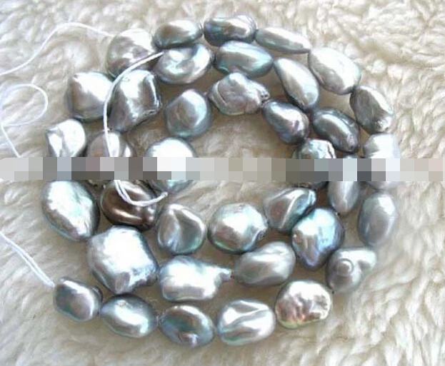 

huij 00508 freshwater pearl gray reborn keshi baroque nature 15"