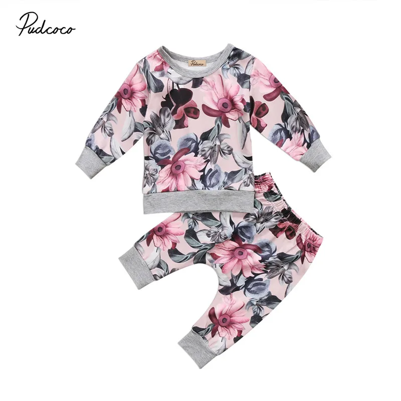 

Baby Autumn Sweaters Clothing Sets Newborn Baby Girls Clothes Set Sweater Long T-shirt Tops+Floral Pants Outfits Set Age 0-24M