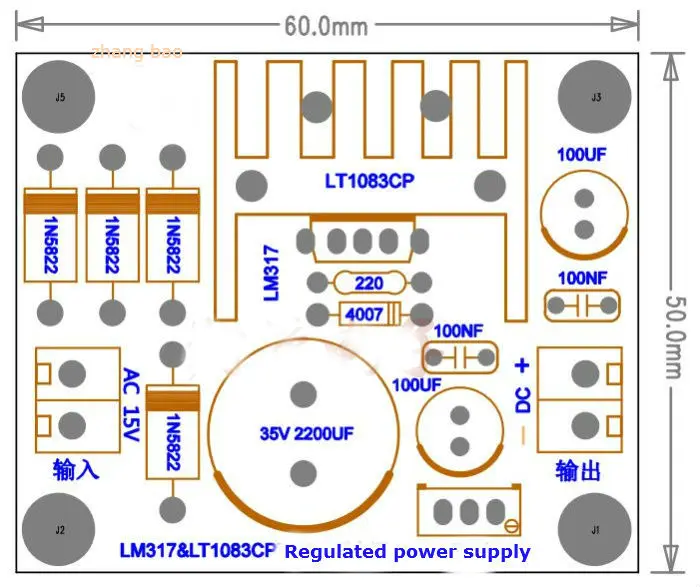 Free ship LT1083 adjustable voltage power supply board kit /LT1083 finished product | Электроника