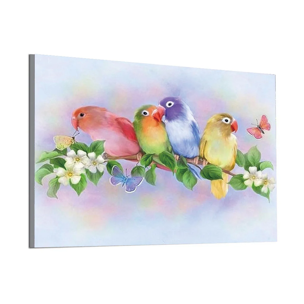 

5D частичная квадратная круглая алмазная живопись "сделай сам", мозаика с попугаями, алмазная Вышивка крестиком, вышивка крестиком, узор с жи...