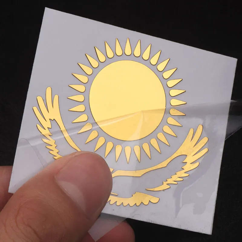 Автомобильный 3D Kazakhstan Sun eagle металлический золотой никелевый стикер, наклейка на мотоцикл для мобильного телефона, ноутбука, стикер, украшение автомобиля