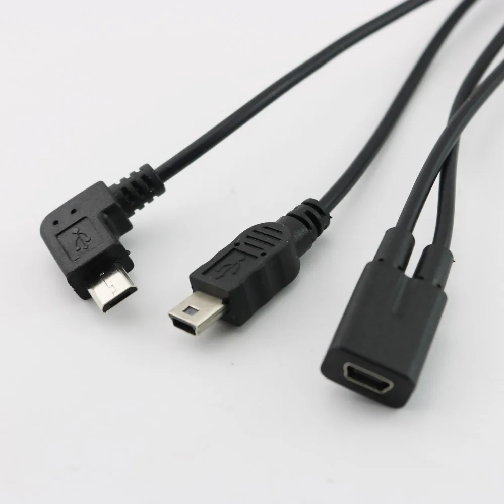 1 шт. мини USB 2,0 гнездовой разъем для мини USB штекер+ Micro USB Мужской 90 градусов под прямым углом Зарядное устройство Кабель-адаптер