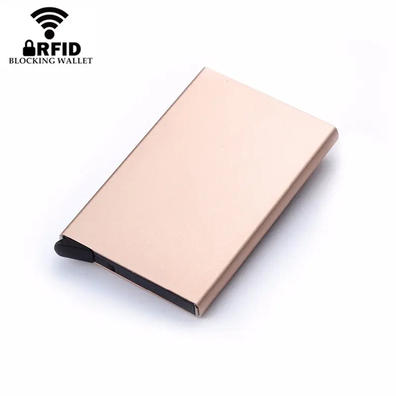 BISI GORO Metal Business Card Case Fashion Simple Credit Holder Rfid Anti-theft Brush Protective Cover | Багаж и сумки