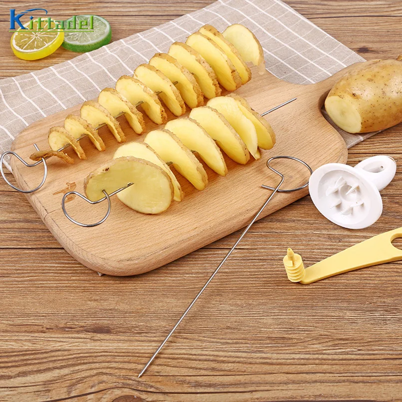 Нержавеющая сталь перемешивание поворот картофеля Slicer набор инструментов