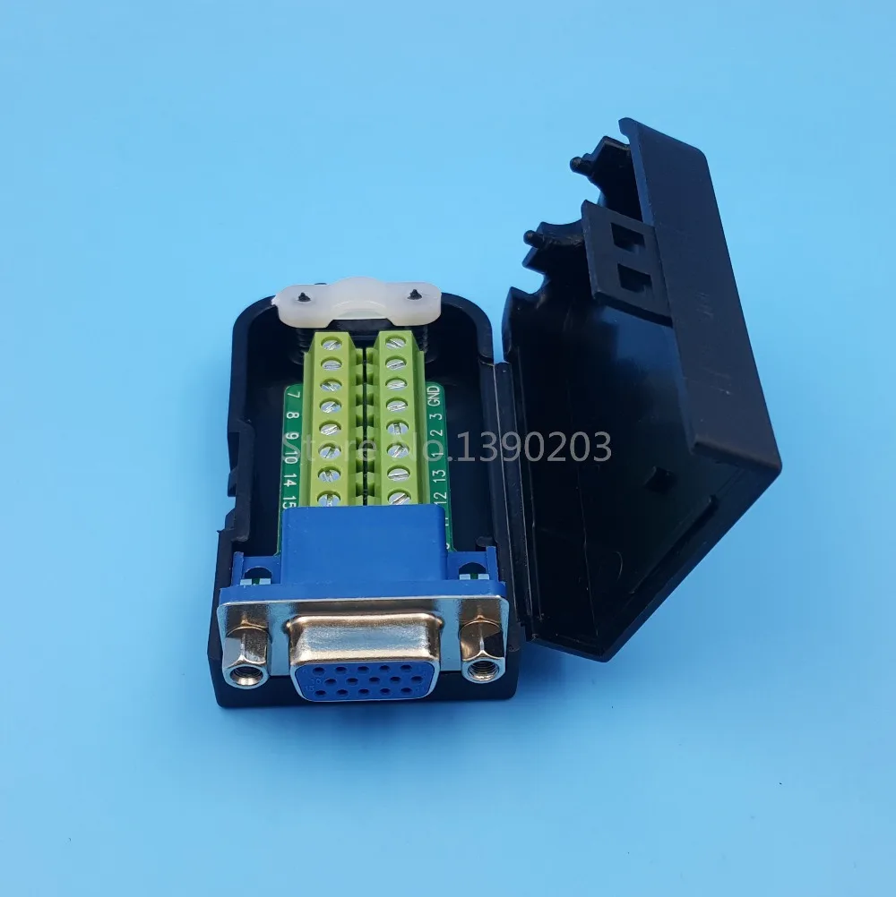 DB15 VGA гнездовой 3-рядный 15-контактный разъем пробойные клеммы типа сделай сам |