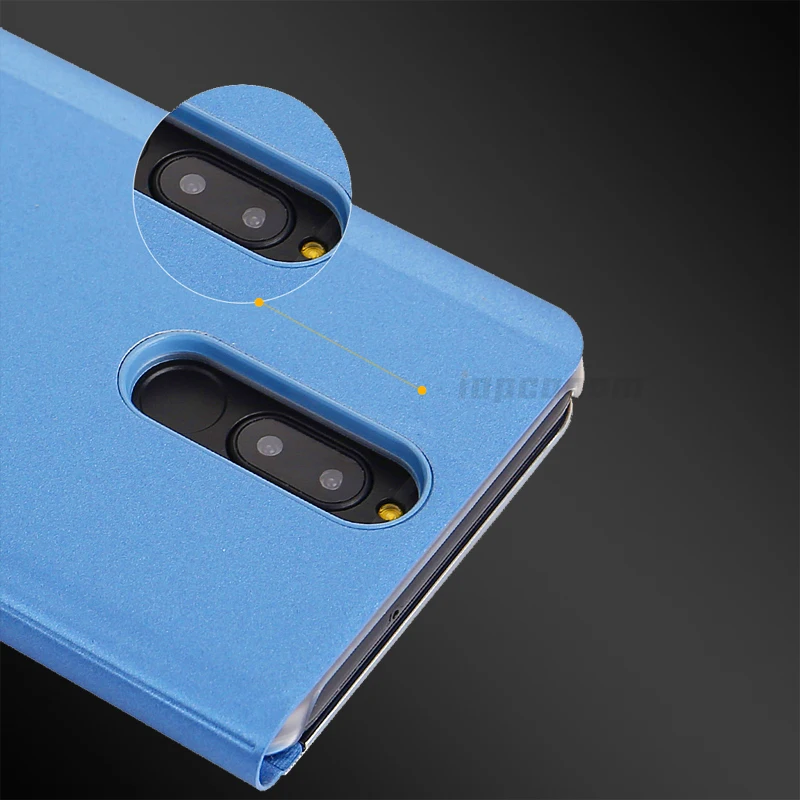 Умный зеркальный чехол для Huawei Nova 2i Роскошный кожаный флип с подставкой Mate 10 Lite