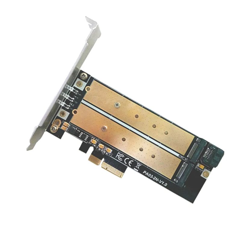 PCI E SSD адаптер 4X в M2 B Key M.2 NGFF M key NVME двойная интерфейсная карта светодиодный