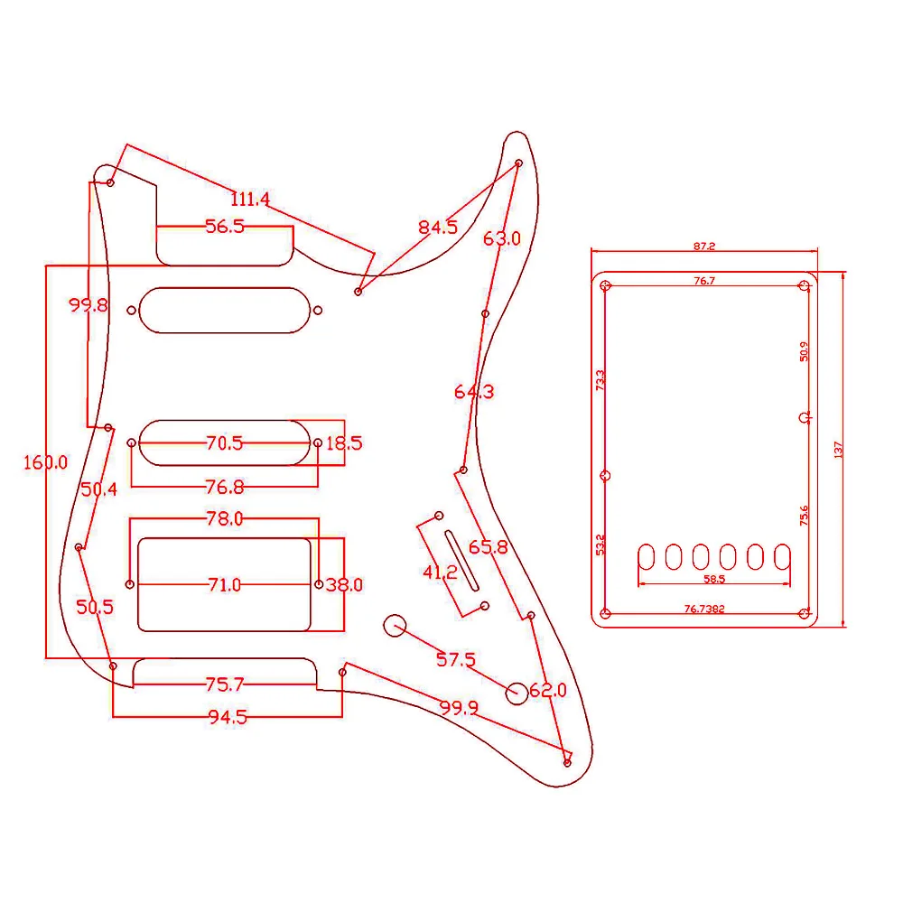 Фото Kaish HSS/SSS накладки и задняя пластина с винтами для Yamaha PACIFICA №3