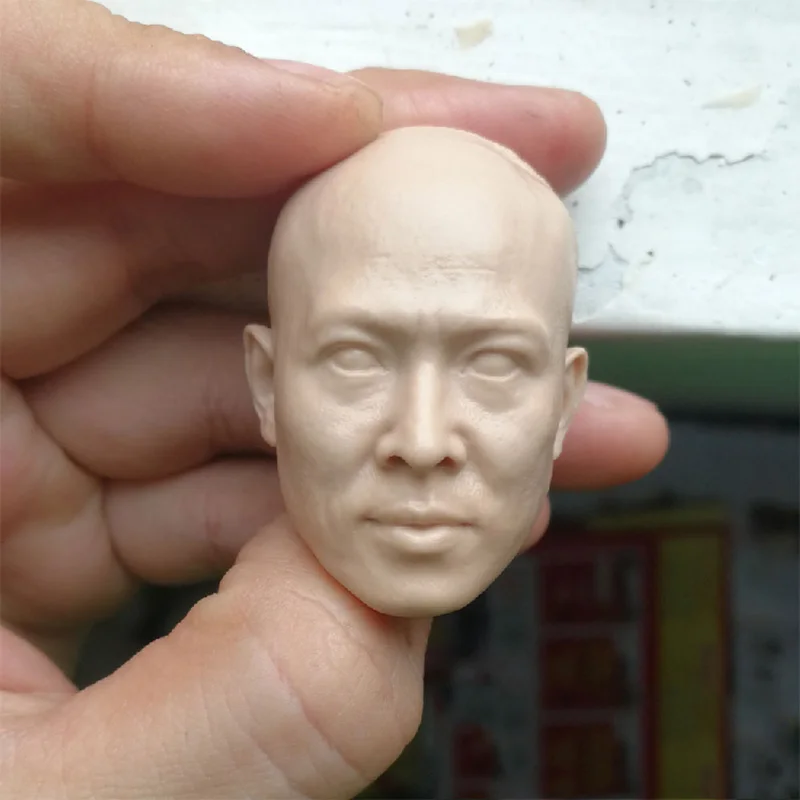 Масштаб 1/6 знаменитая китайская звезда кунгфу Неокрашенная голова модели