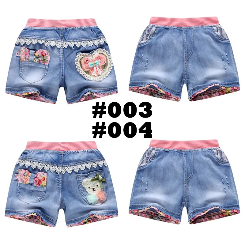 Летние детские шорты джинсовые для девочек брендовые маленьких пляжные