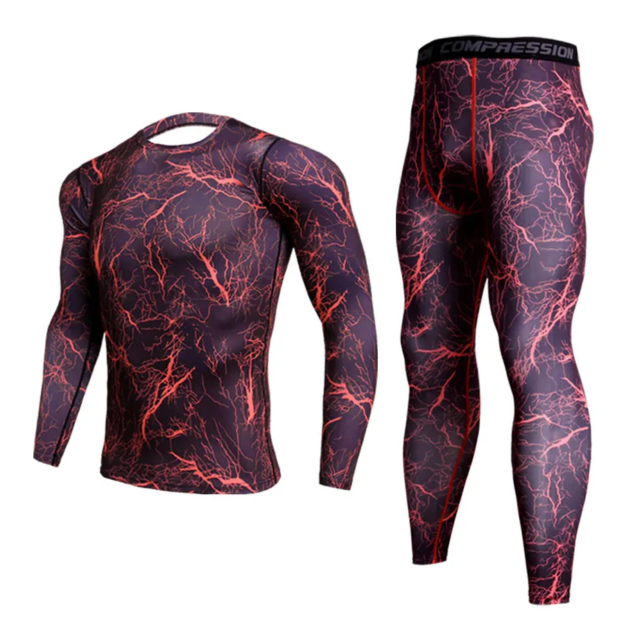 thermal underwear 2 Мужское камуфляжное термобелье, набор кальсонов, зимнее термобелье, базовый слой, Мужские Спортивные Компрессионные рубашки с длинным рукавом - Цвет: thermal underwear 2