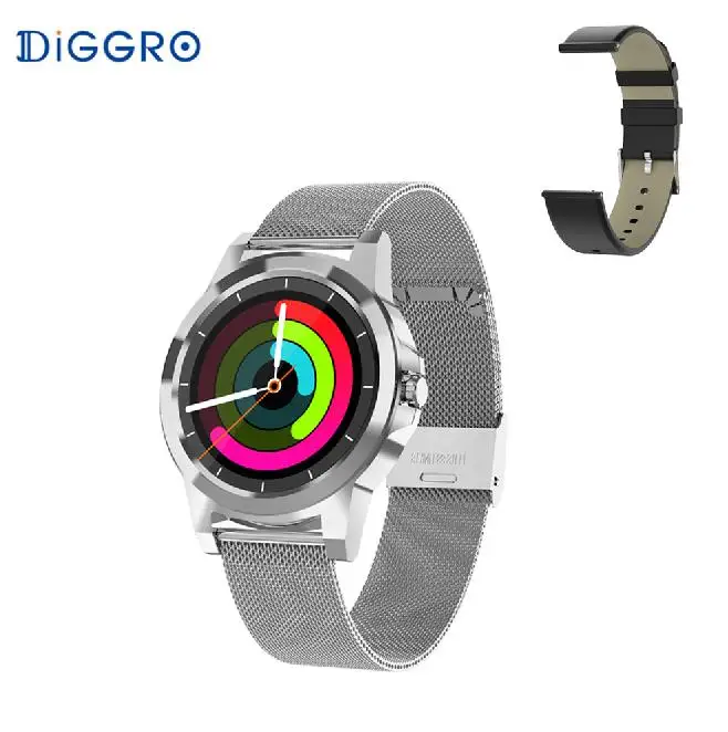 add black strap Diggro DI03 плюс Смарт часы Bluetooth водонепроницаемый монитор сердечного ритма во время сна шагомер 320 мАч умные часы с дополнительный ремень - Цвет: add black strap