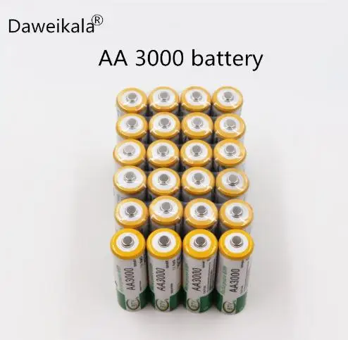 Daweikala, 20 шт., новинка, батарея AA, 3000 мА/ч, перезаряжаемая батарея Ni-MH 1,2 в AA, батарея 3000 мА/ч для часов, мышей, компьютеров, игрушек