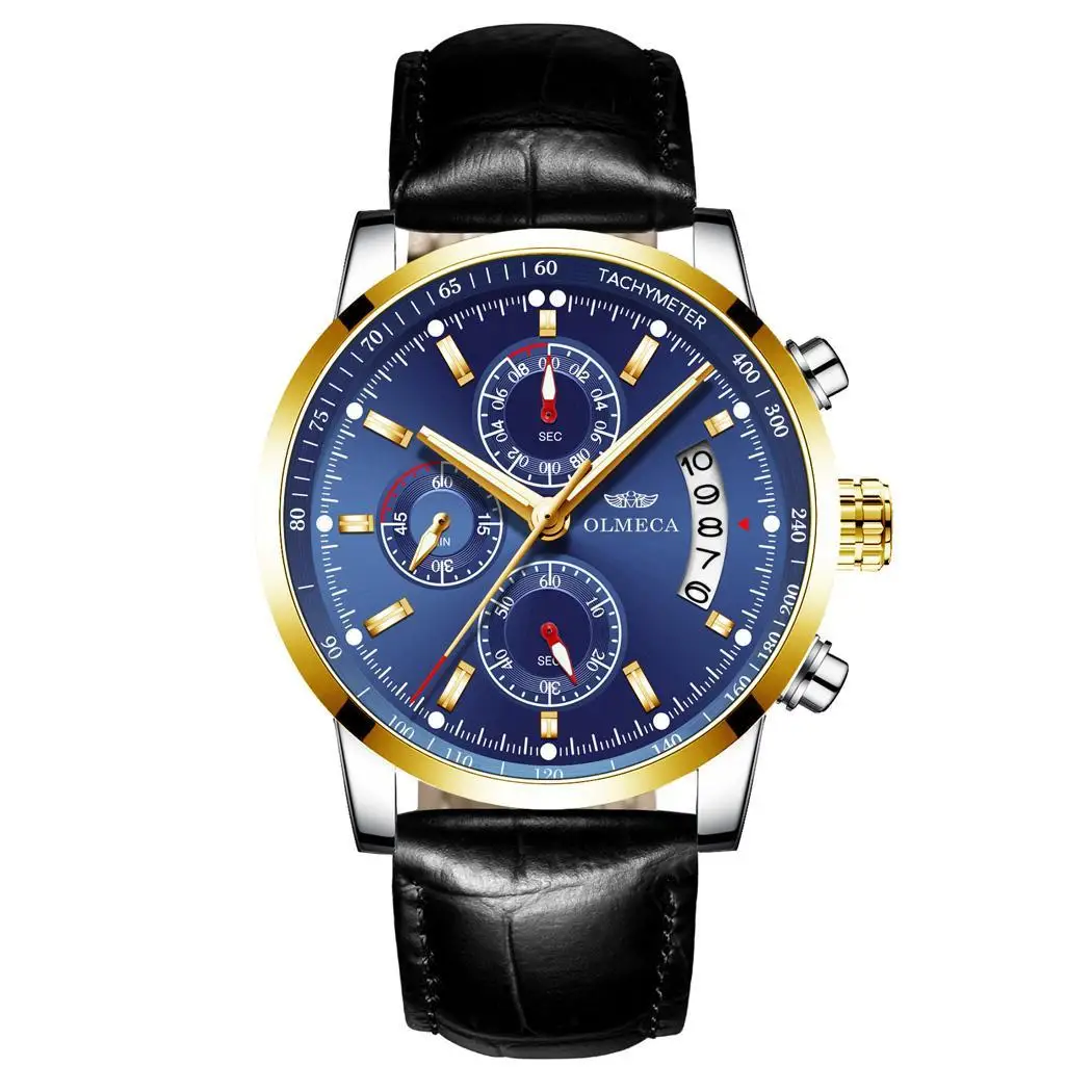 Мужские деловые повседневные кварцевые часы из сплава с круглым браслетом и