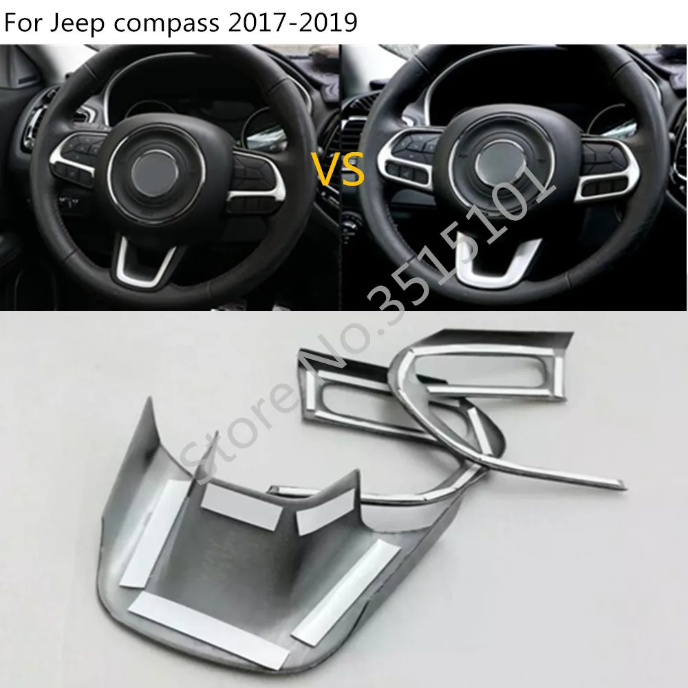 Car Body Cover Styling Steering Wheel Interior Kit Switch Trim Lamp Frame 3pcs For Jeep Compass 2017 2018 2019 2020 | Автомобили и