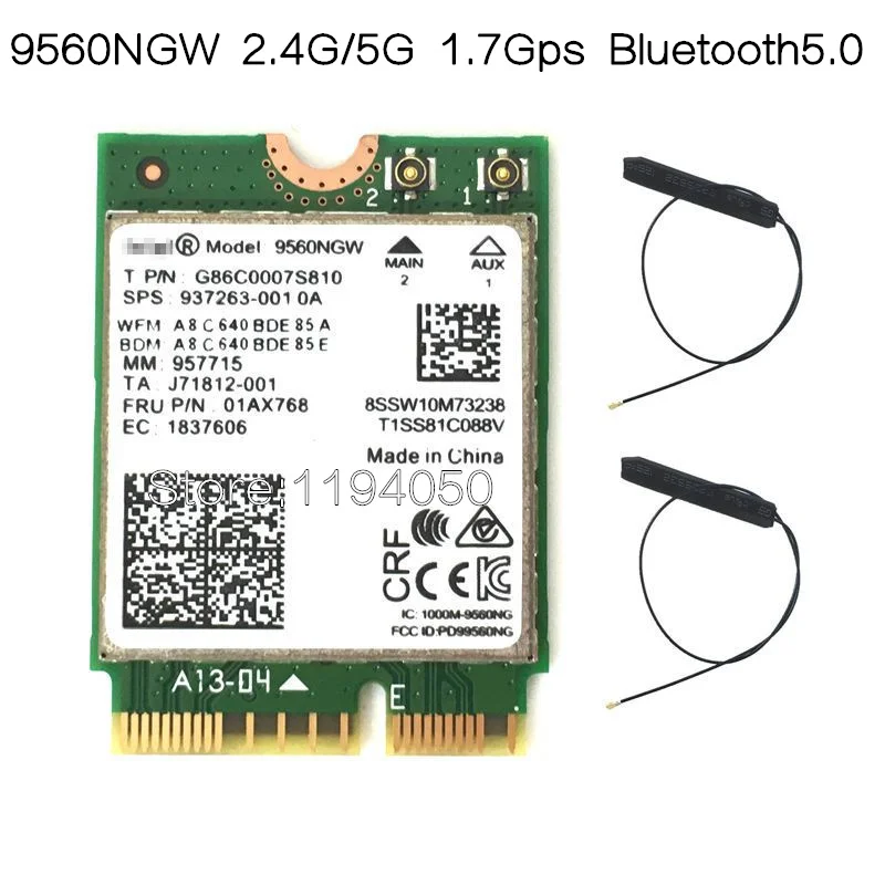 Новый двухдиапазонный беспроводной AC 9560 для Intel 9560ngw 802.11ac NGFF 2 4G/5G 2x2 Wi-Fi Карта Bluetooth