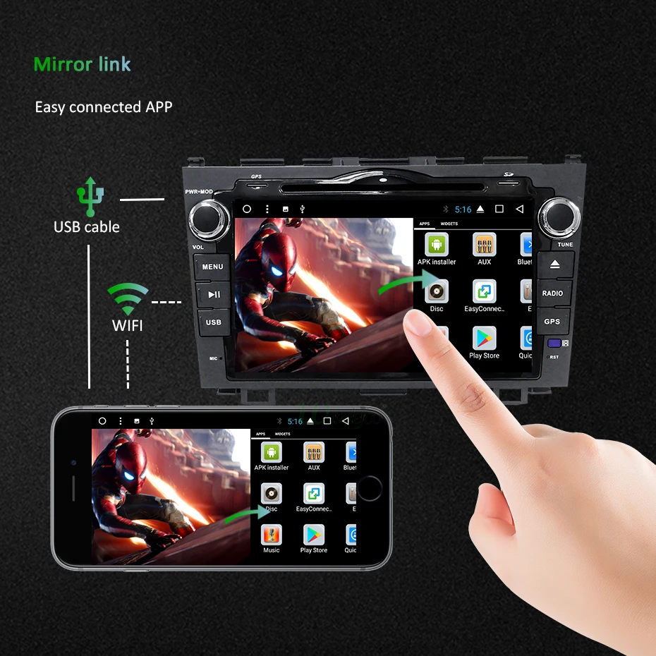 DSP ips экран HD 4G Android 9,0 AV выход автомобильный DVD плеер для CRV CR-V gps навигация Радио мультимедийный плеер стерео