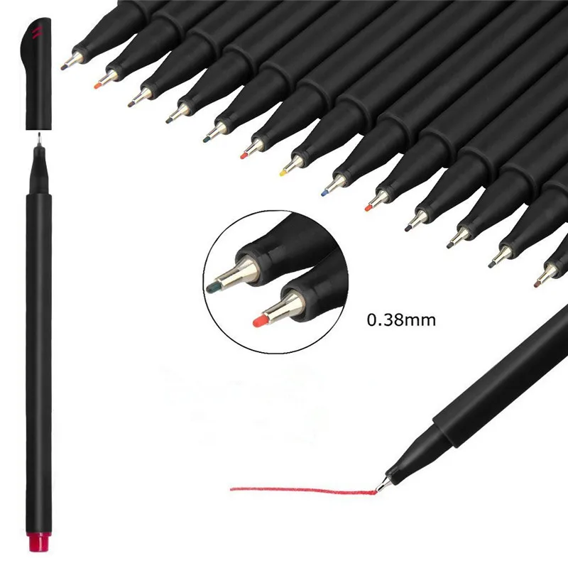 Художественный Маркер ручки набор из 24 штук Цвет ed чернила мини 0 4 мм Fine Liner воды