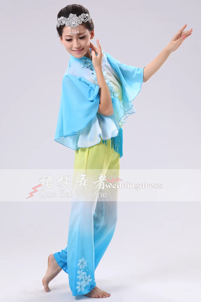 Специальное предложение hanfu юбка с цветочным рисунком танцевальные костюмы для танцоров народная танцевальная одежда Yangko современная одежда с барабаном классическая