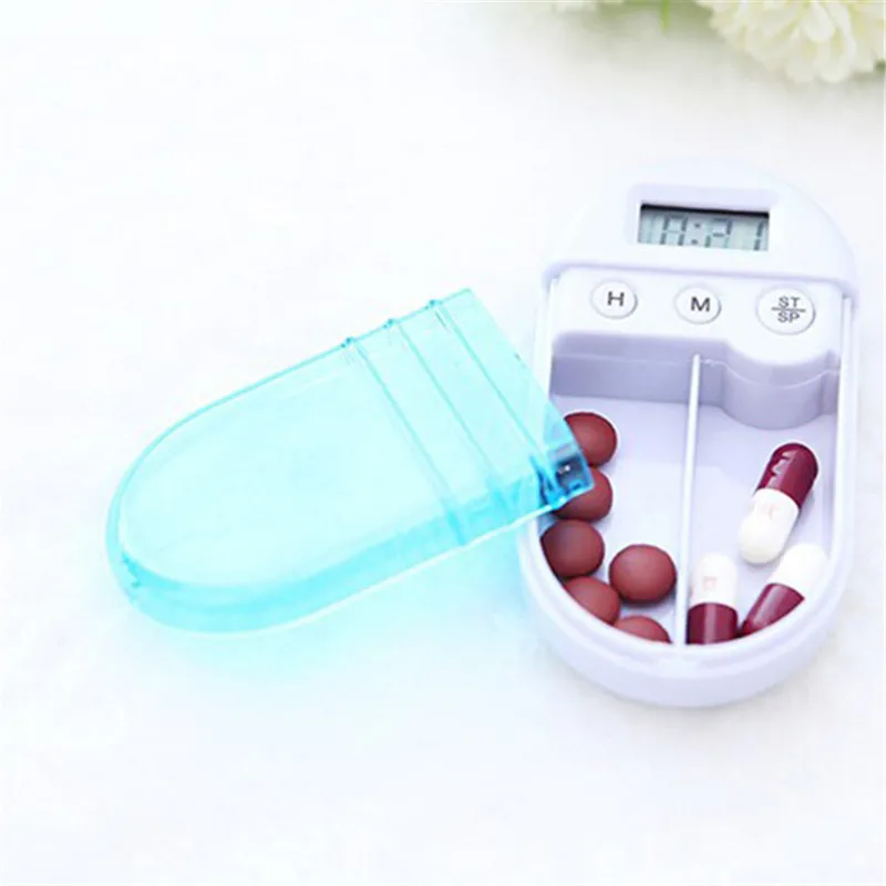 Portable Electronic Medication Reminder Timer Timed Alarm Kit Travel Medicine Tablet Pills Box Timed Medication Clock Box
