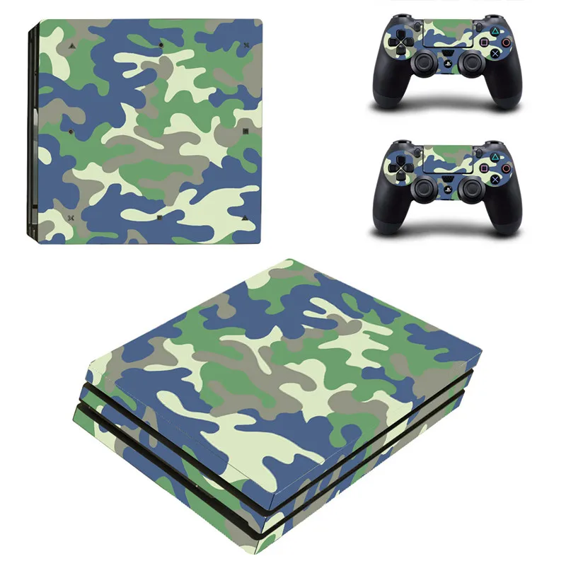 Камуфляжная камуфляжная PS4 Pro Съемная виниловая наклейка с рисунком для playstation 4 Pro и 2 контроллера защитные наклейки