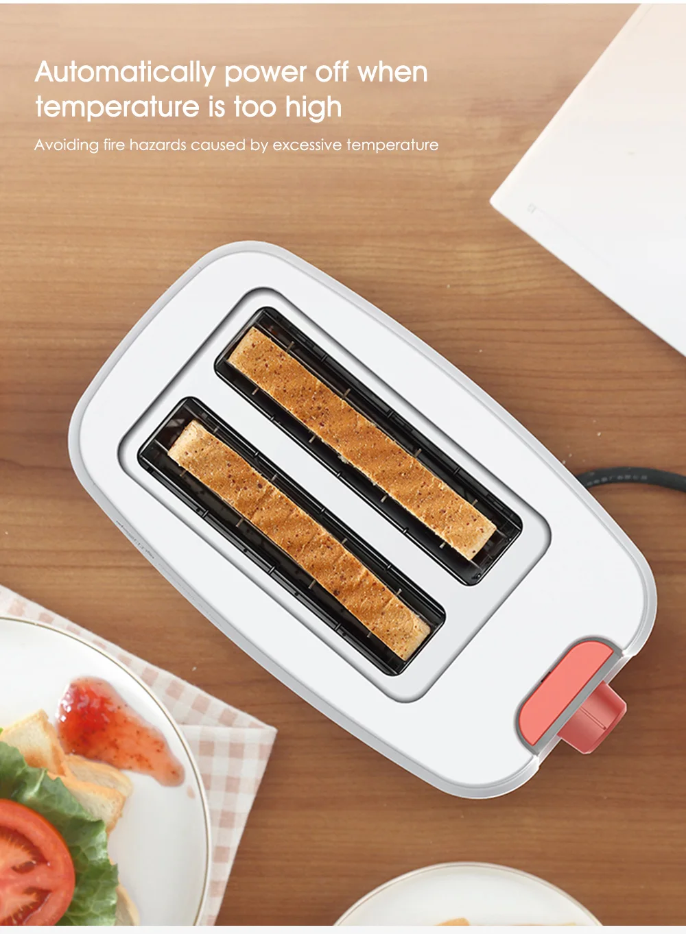Deerma Automatic Electric Bread Baking Machine Toaster Breakfast Toast Sandwich Maker 9 Gears Adjustable Household Home