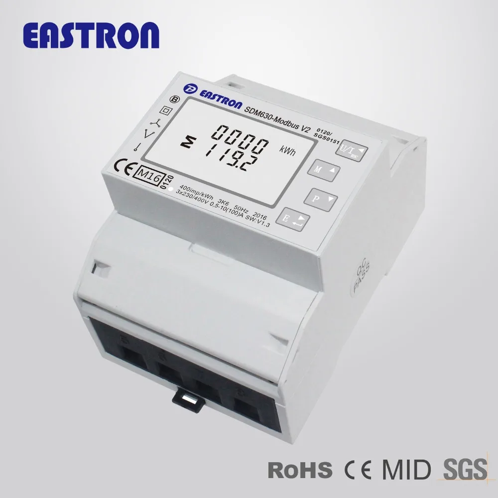 SDM630Modbus V2 многофункциональный анализатор мощности 1p2w 3p3w 3p4w Modbus/Pulse выход RS485