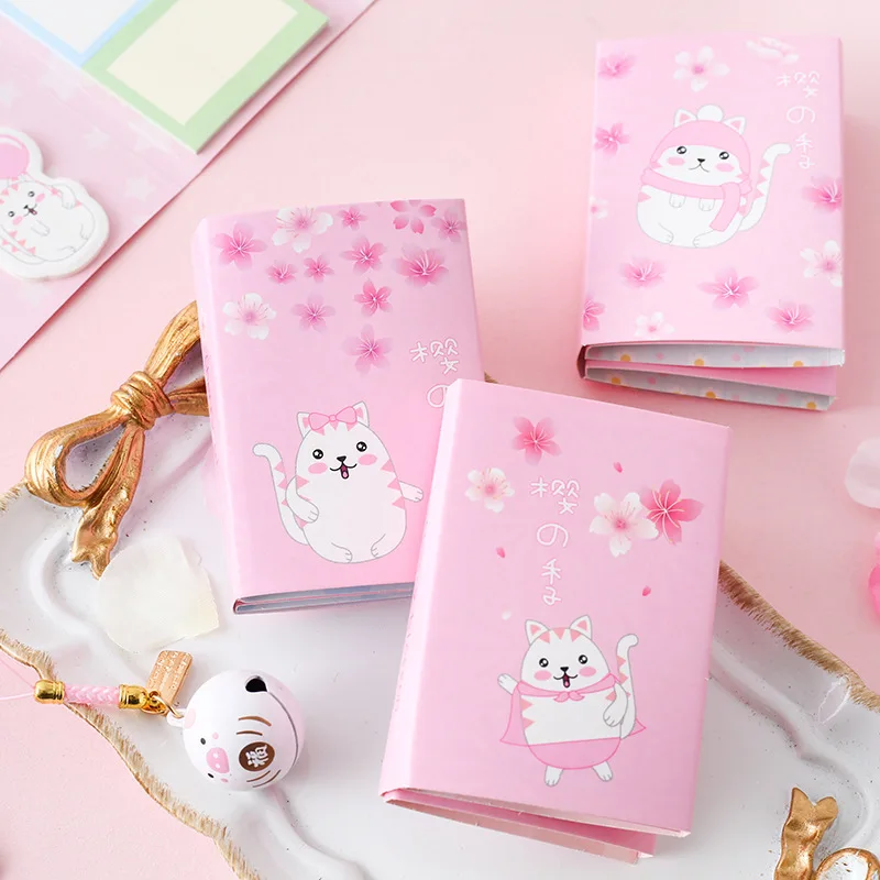 Kawaii Cherry blossoms cat 6 складной блокнот для заметок N Times Sticky Notes memo закладки для блокнота подарок Bullet Journal канцелярские принадлежности