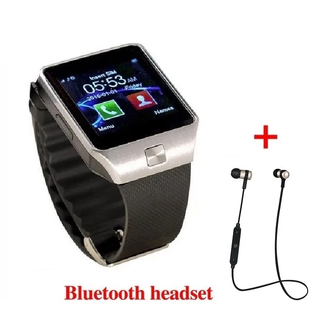 silver add earphone DZ10 обновленный DZ09 синхронизация уведомления Часы камера bluetooth Поддержка sim-карты для Apple iPhone Android PK GV18 GT08 V8 A1 - Цвет: silver add earphone